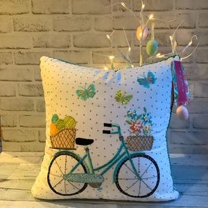 Spring Gathering Spring Embroidered Bicycle Pillow